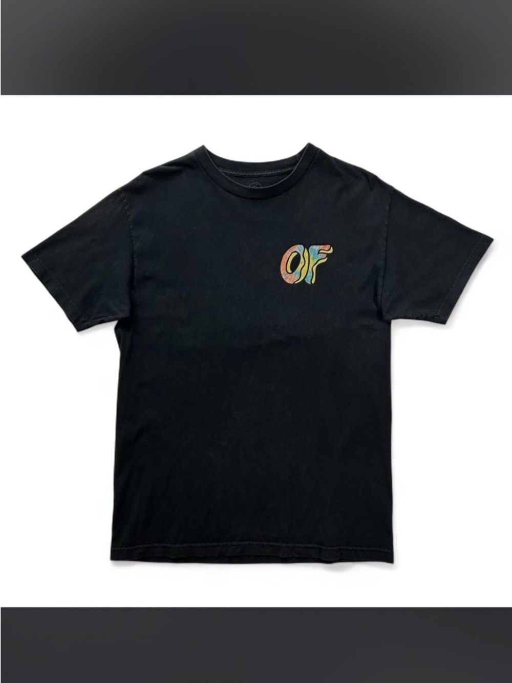 💎 3/$30 Odd Future OFWGKTA Shirt Mens Medium Black Tie Dye Donut Logo Skate Rap